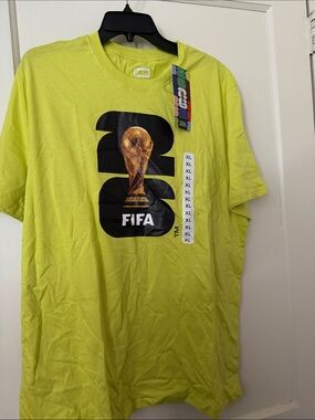 FIFA 2026 Neon Yellow Graphic Short Sleeve Tee - XL